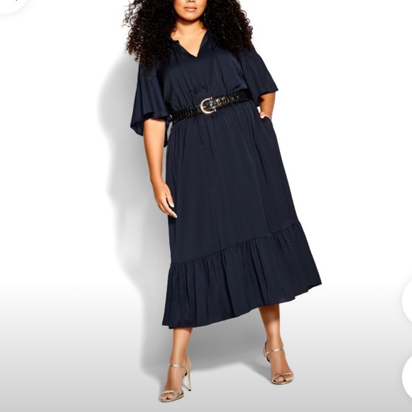 City chic navy midi dress - Picture 1 of 4